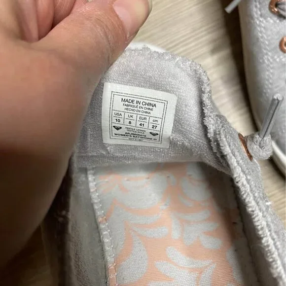 Roxy Bayshore Sneakers Women’s Size 10 Light Gray Casual Slip-On Comfort Shoes - Picture 4 of 6